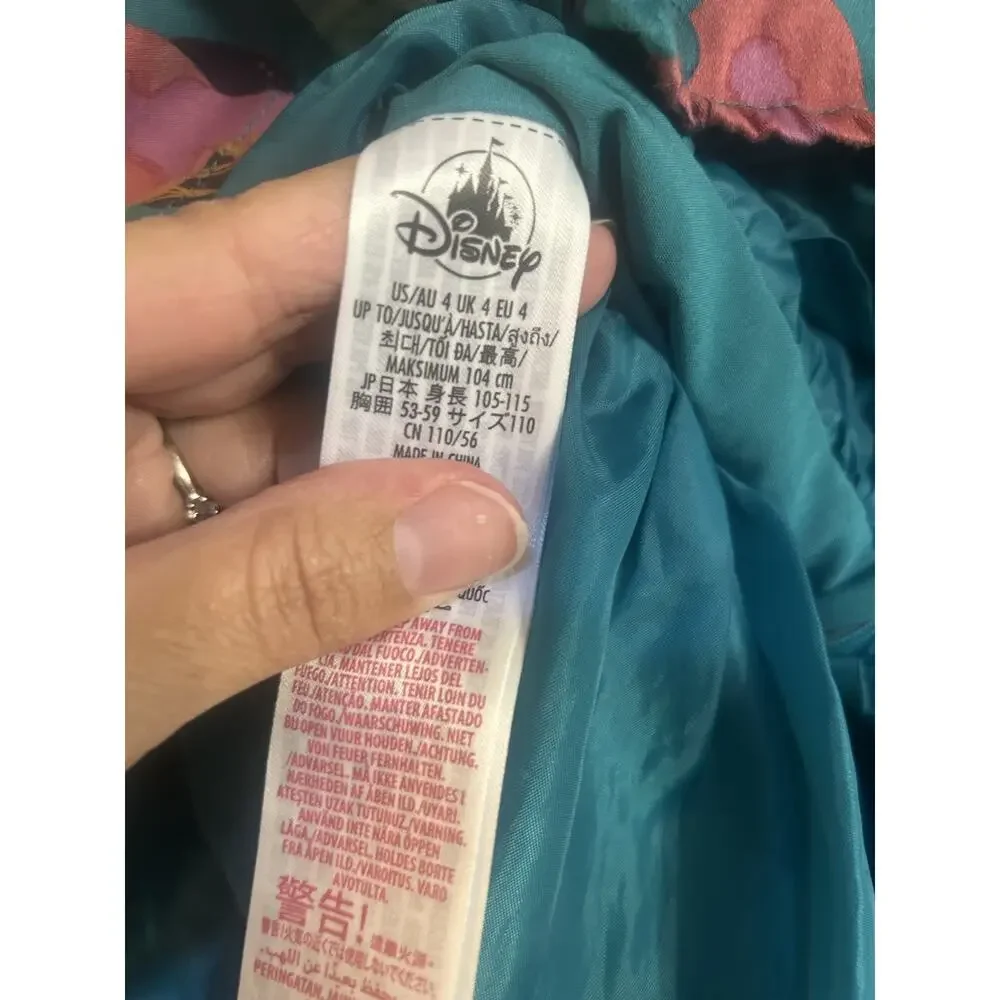 Disney Store Frozen Elsa and Anna Teal Pink Dress Girls Size 4 Ruffles Let It Go